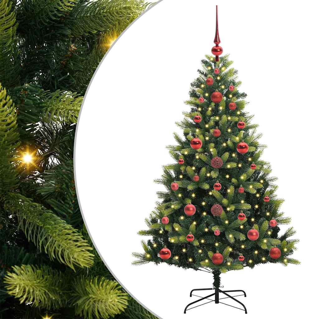 Műanyag Hajtogatott Karácsonyfa 150 LED-del Zöld 120 cm