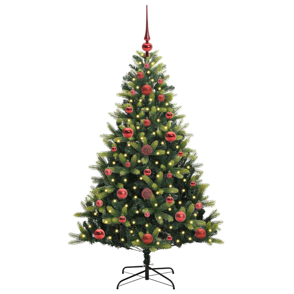 Műanyag Hajtogatott Karácsonyfa 150 LED-del Zöld 120 cm