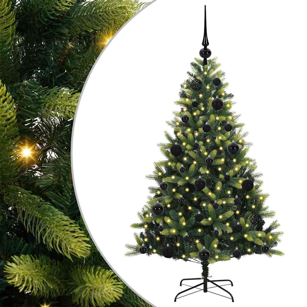 Műanyag Hajtogatott Karácsonyfa 150 LED-del Zöld 120 cm