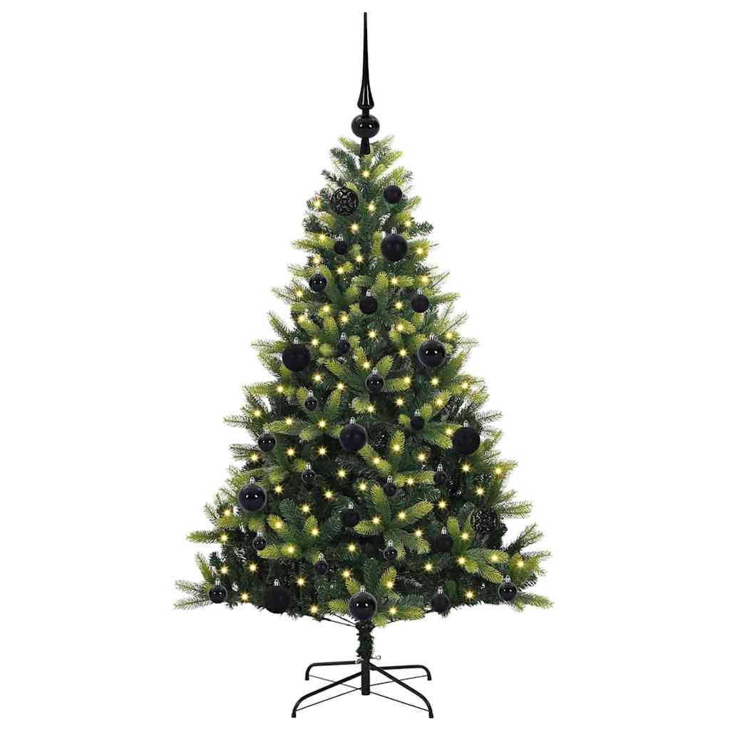 Műanyag Hajtogatott Karácsonyfa 150 LED-del Zöld 120 cm