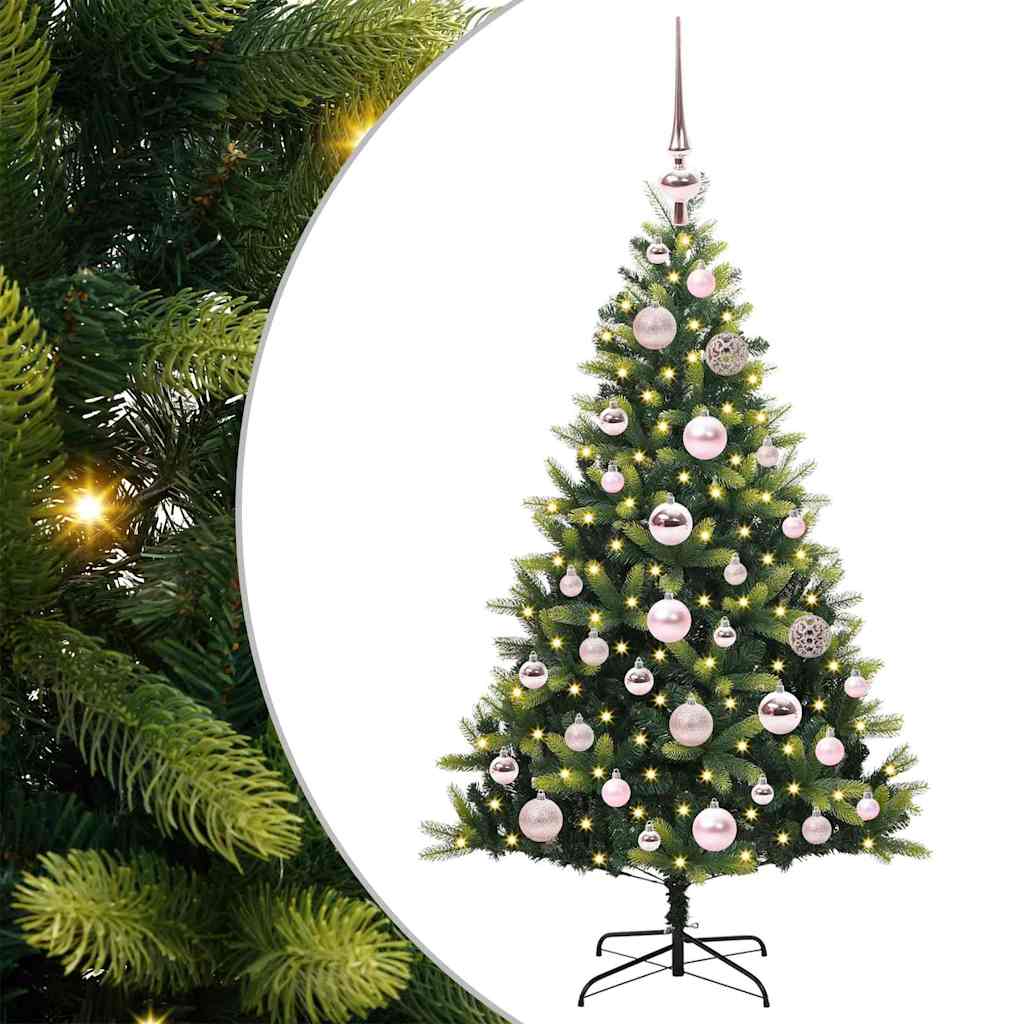 Műanyag Hajtogatott Karácsonyfa 150 LED-del Zöld 120 cm