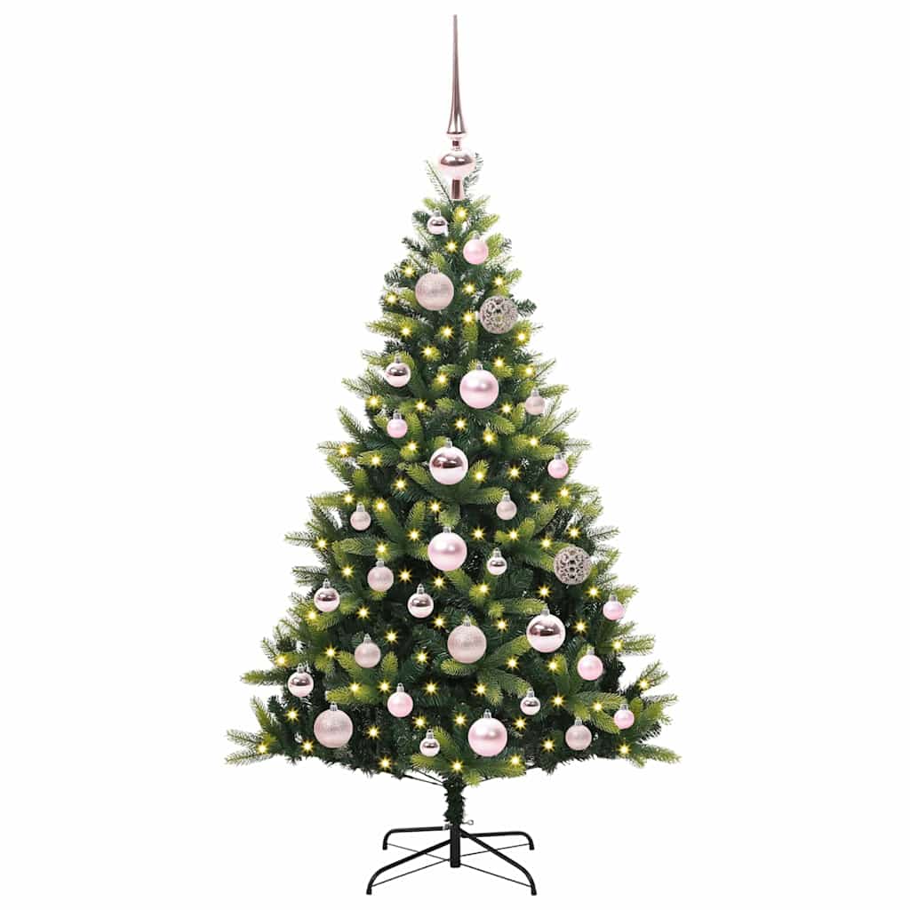 Műanyag Hajtogatott Karácsonyfa 150 LED-del Zöld 120 cm