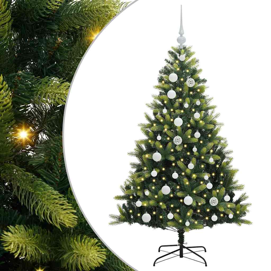 Műanyag Hajtogatott Karácsonyfa 150 LED-del Zöld 120 cm
