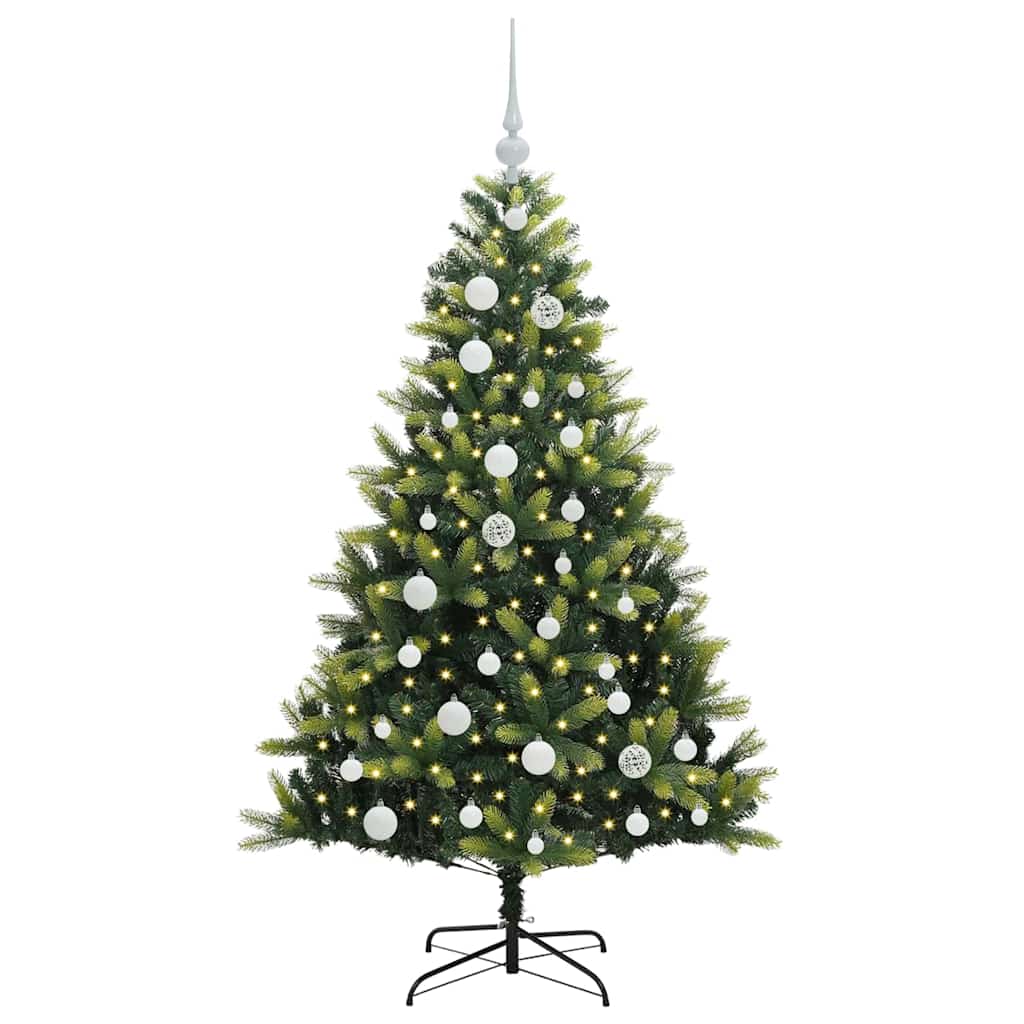 Műanyag Hajtogatott Karácsonyfa 150 LED-del Zöld 120 cm