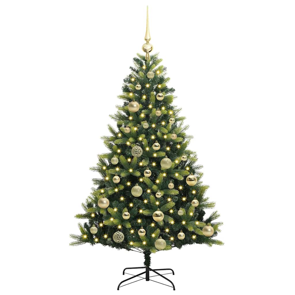 Műanyag Hajtogatott Karácsonyfa 150 LED-del Zöld 120 cm