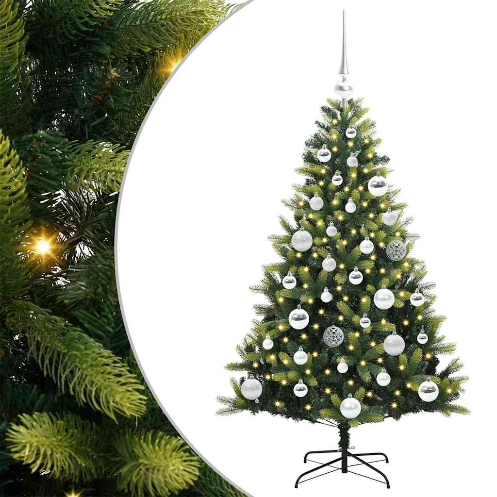 Műanyag Hajtogatott Karácsonyfa 150 LED-del Zöld 120 cm