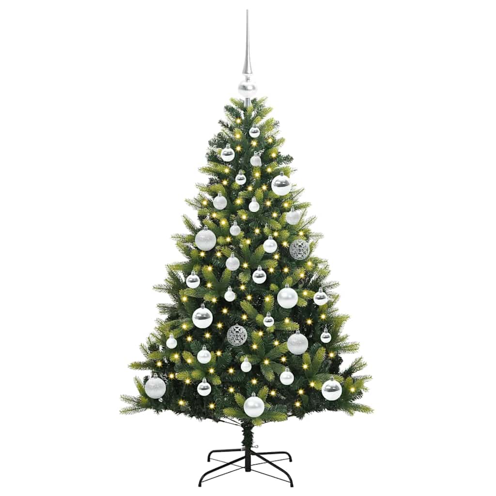 Műanyag Hajtogatott Karácsonyfa 150 LED-del Zöld 120 cm