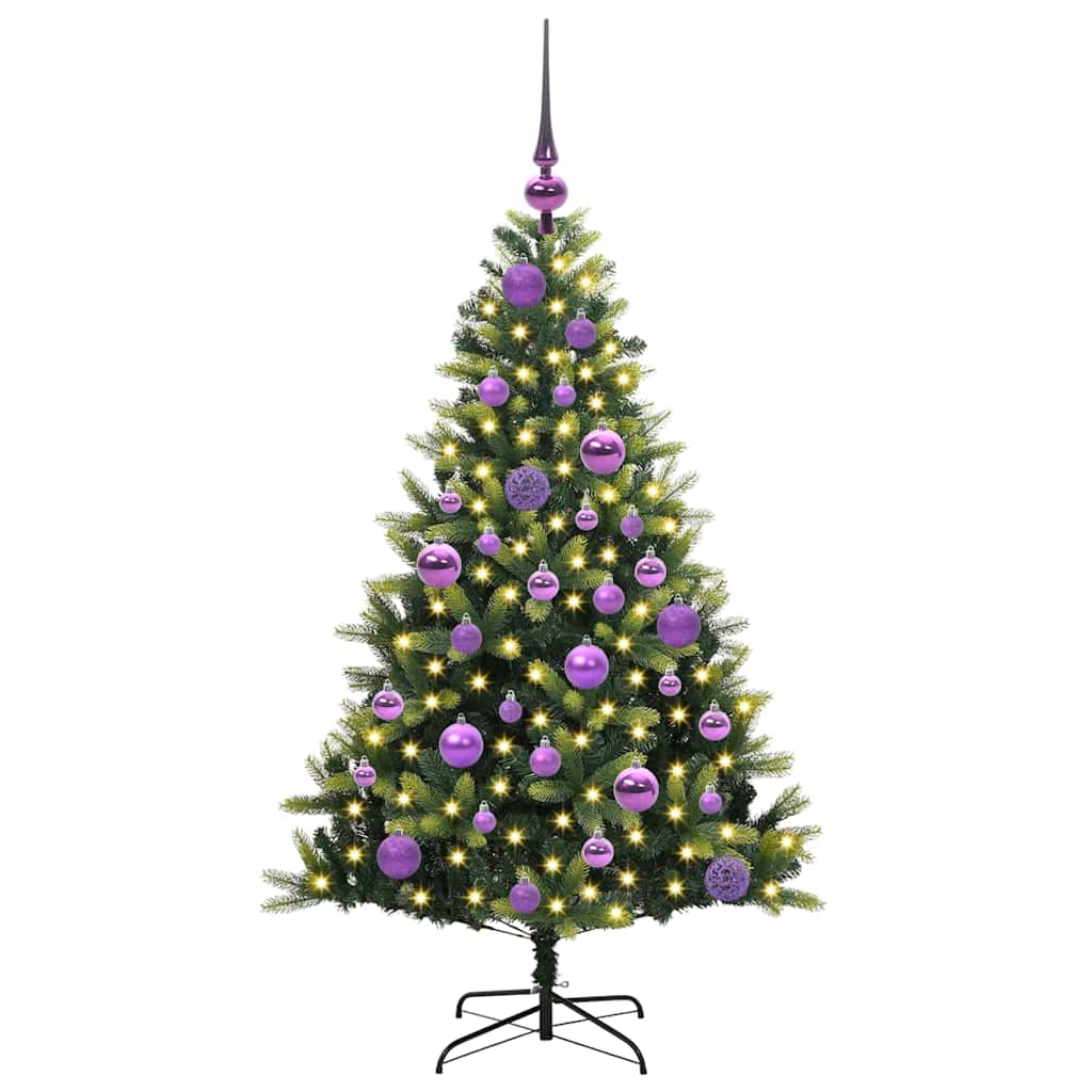 Műanyag Hajtogatott Karácsonyfa 150 LED-del Zöld 120 cm