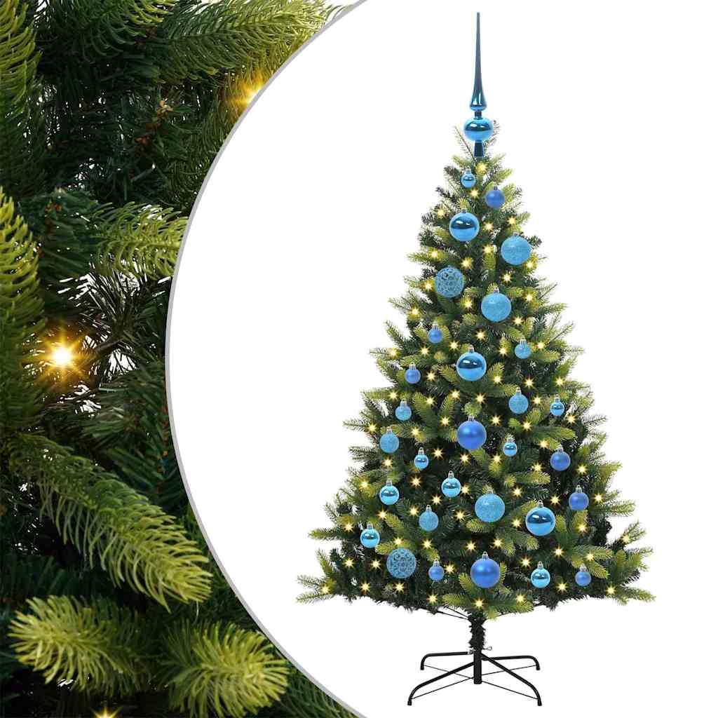 Műanyag Hajtogatott Karácsonyfa 150 LED-del Zöld 120 cm