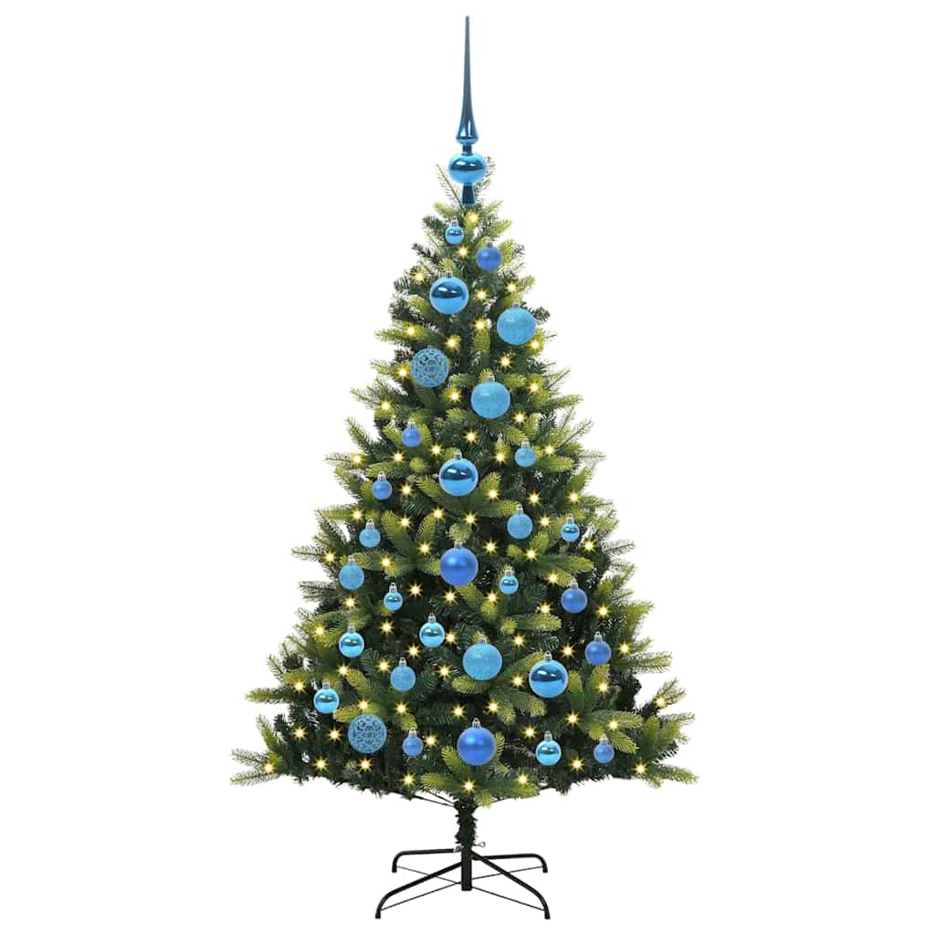 Műanyag Hajtogatott Karácsonyfa 150 LED-del Zöld 120 cm