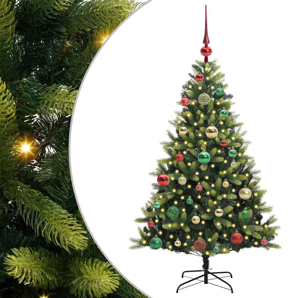 Műanyag Hajtogatott Karácsonyfa 150 LED-del Zöld 120 cm