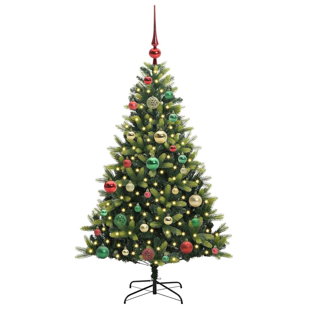 Műanyag Hajtogatott Karácsonyfa 150 LED-del Zöld 120 cm