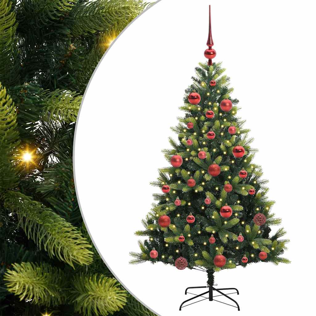 Műanyag Hajtogatott Karácsonyfa 150 LED-del Zöld 150 cm