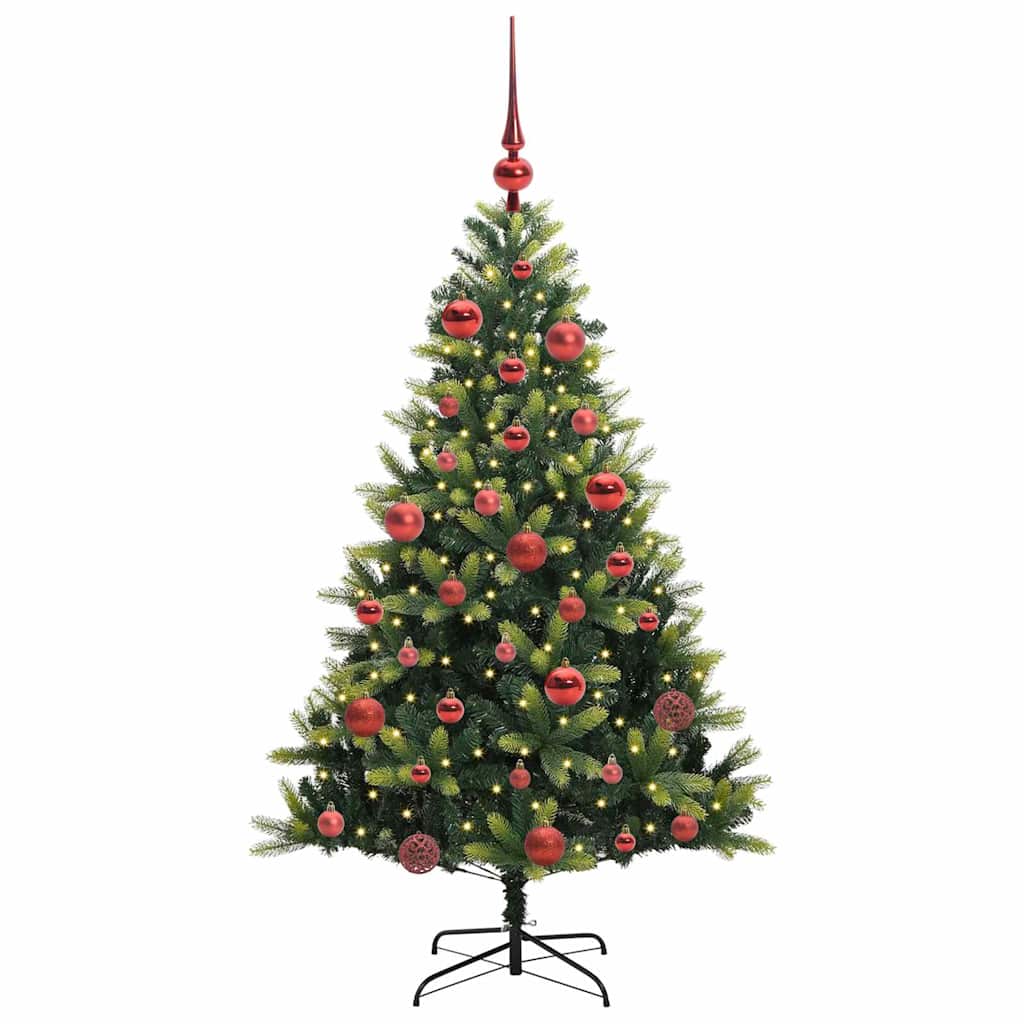 Műanyag Hajtogatott Karácsonyfa 150 LED-del Zöld 150 cm