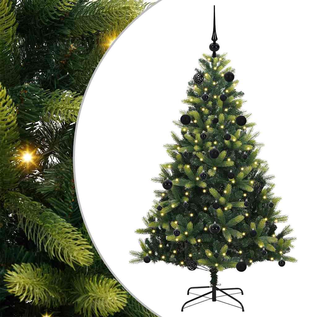 Műanyag Hajtogatott Karácsonyfa 150 LED-del Zöld 150 cm