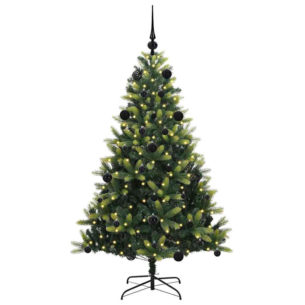 Műanyag Hajtogatott Karácsonyfa 150 LED-del Zöld 150 cm