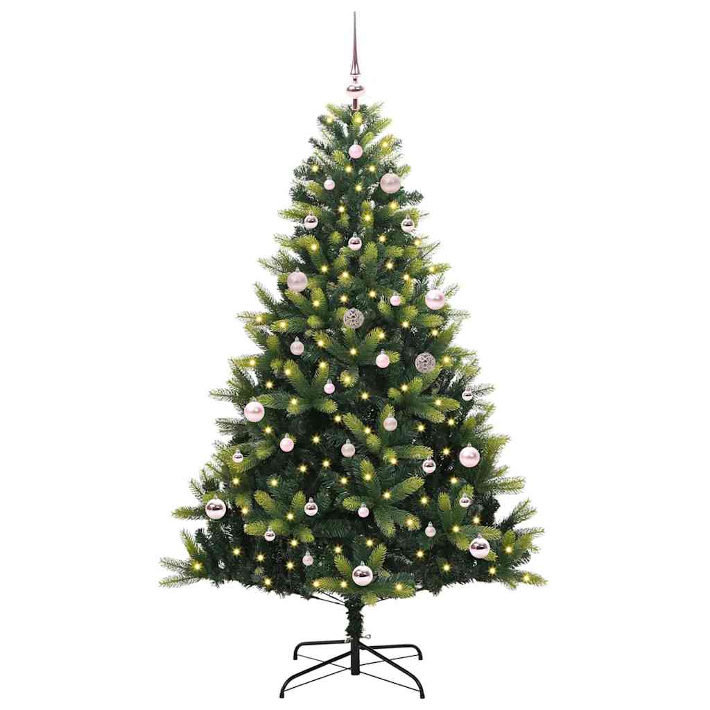 Műanyag Hajtogatott Karácsonyfa 150 LED-del Zöld 150 cm