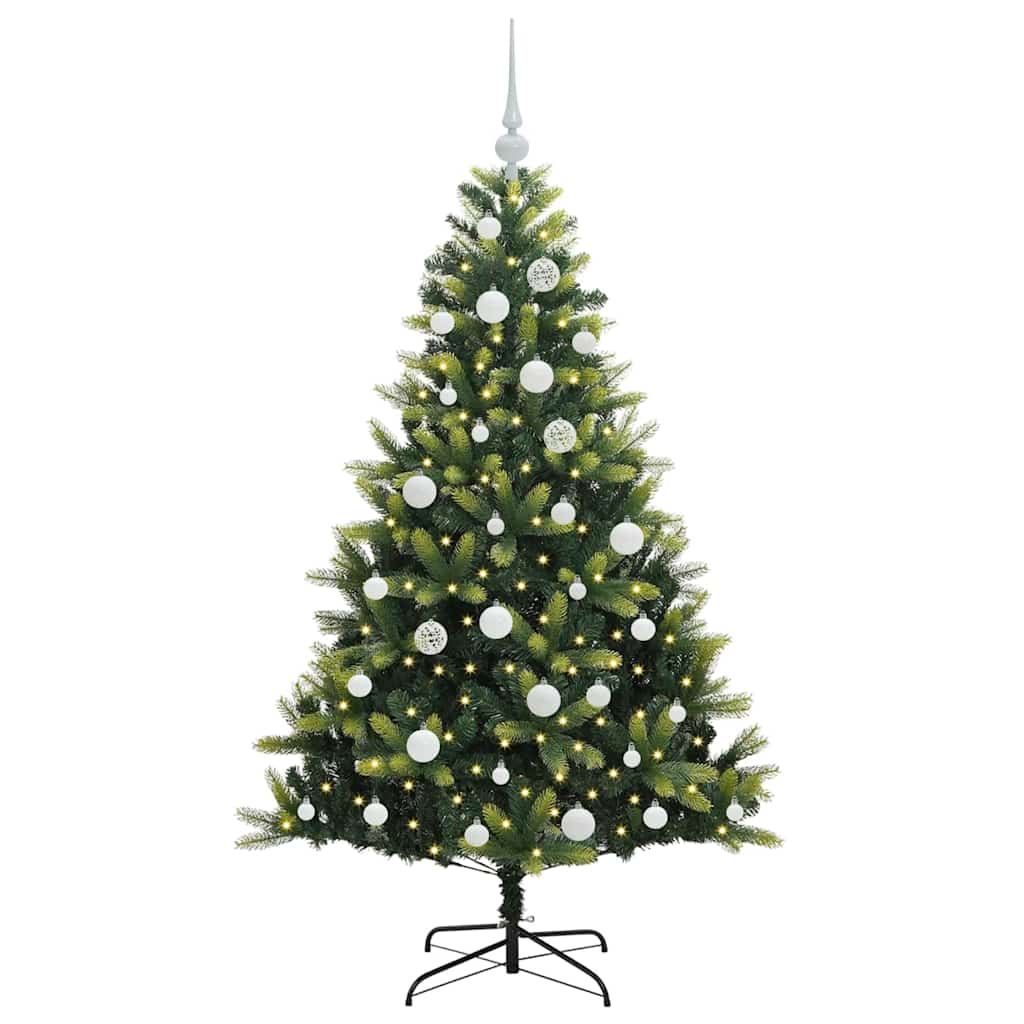 Műanyag Hajtogatott Karácsonyfa 150 LED-del Zöld 150 cm