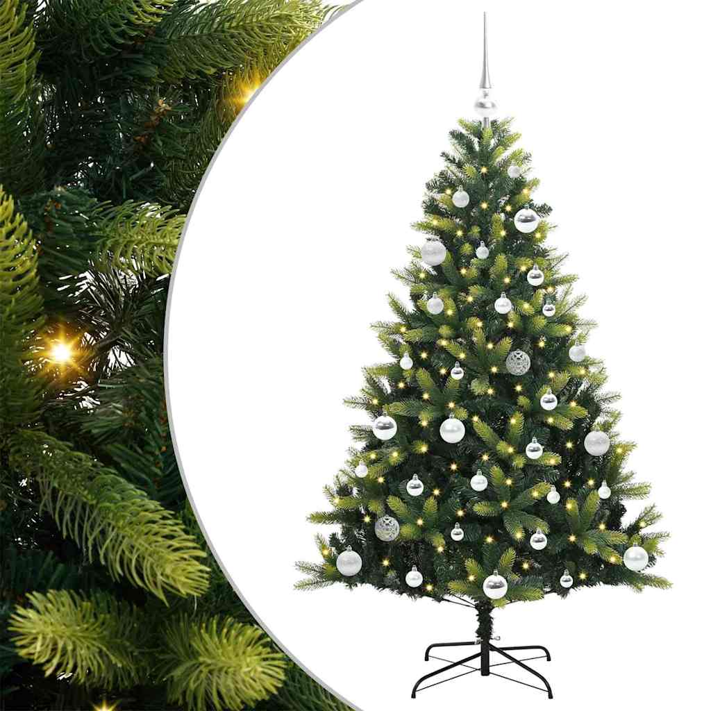Műanyag Hajtogatott Karácsonyfa 150 LED-del Zöld 150 cm