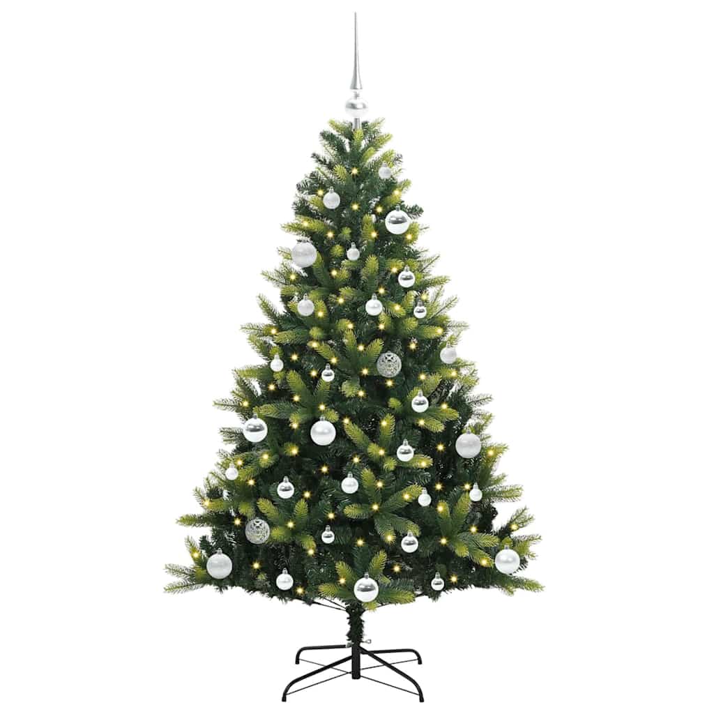 Műanyag Hajtogatott Karácsonyfa 150 LED-del Zöld 150 cm