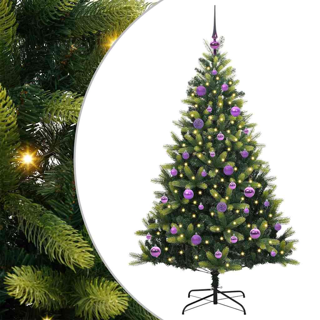 Műanyag Hajtogatott Karácsonyfa 150 LED-del Zöld 150 cm