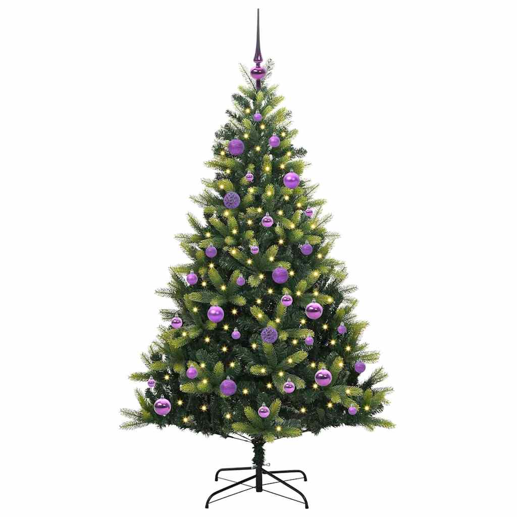 Műanyag Hajtogatott Karácsonyfa 150 LED-del Zöld 150 cm