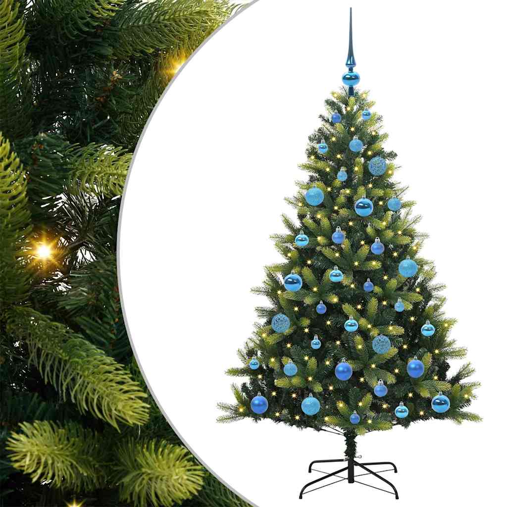 Műanyag Hajtogatott Karácsonyfa 150 LED-del Zöld 150 cm