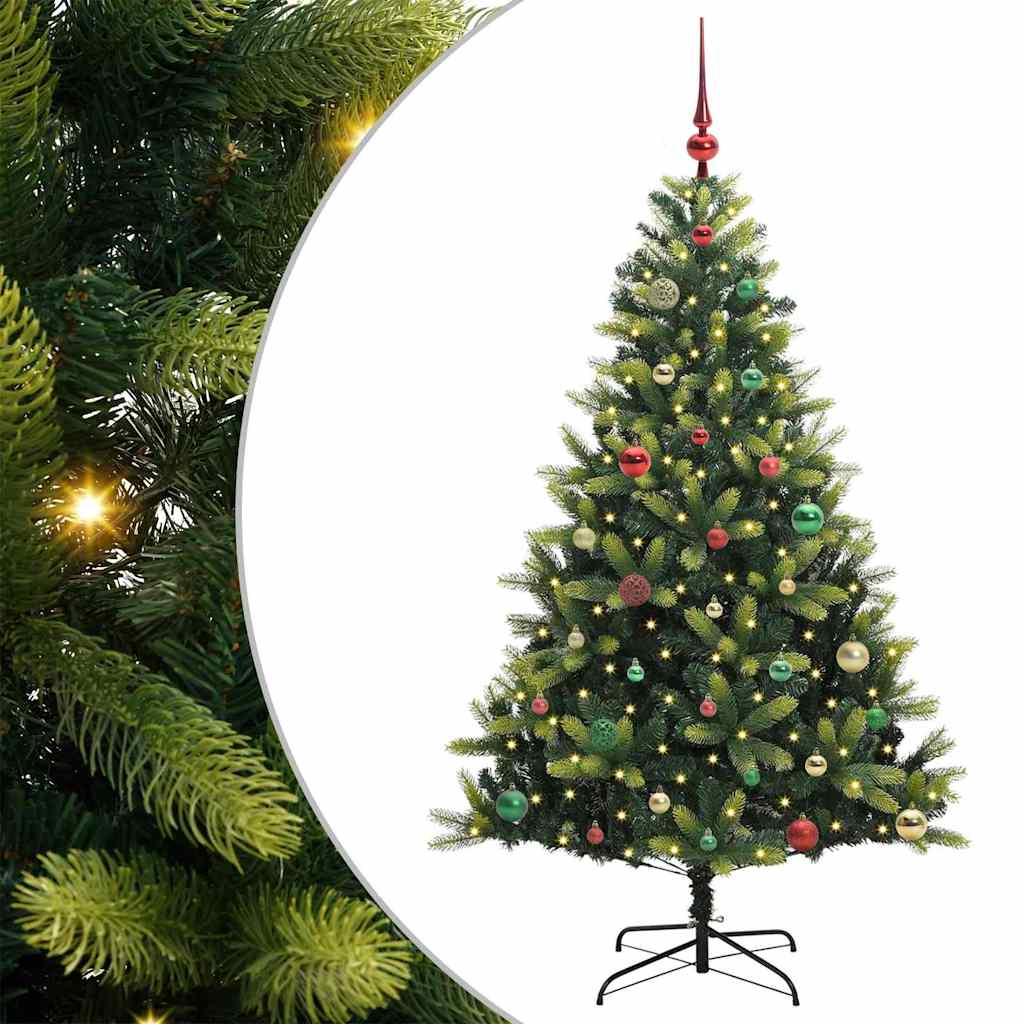 Műanyag Hajtogatott Karácsonyfa 150 LED-del Zöld 150 cm