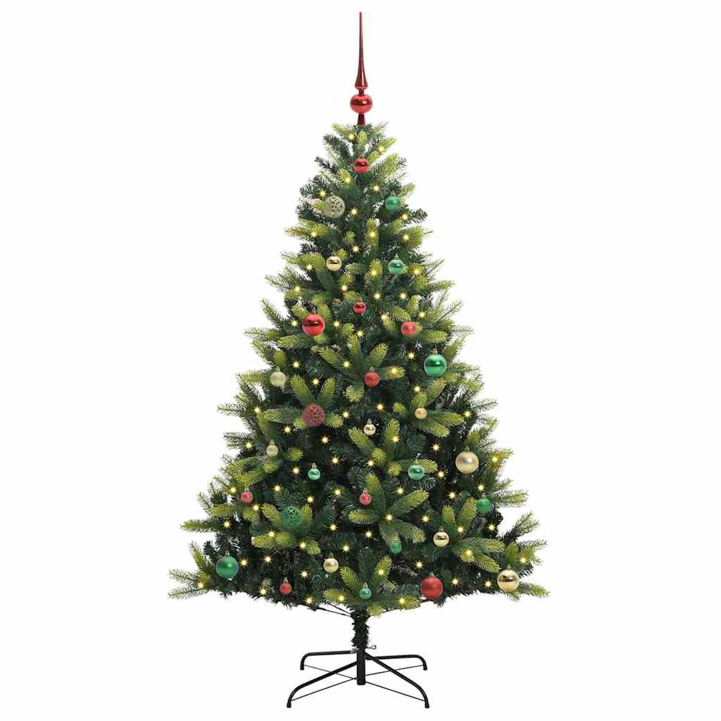 Műanyag Hajtogatott Karácsonyfa 150 LED-del Zöld 150 cm