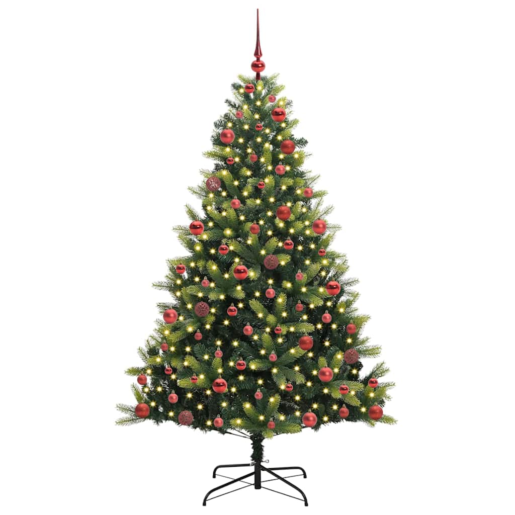 Mesterséges Hajlított Karácsonyfa 300 LED-del Zöld 180 cm