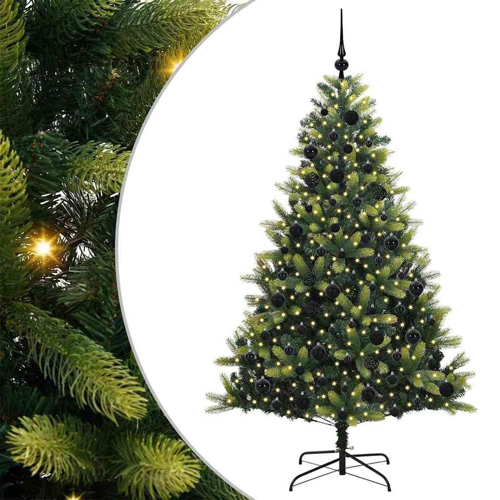 Mesterséges Hajlított Karácsonyfa 300 LED-del Zöld 180 cm