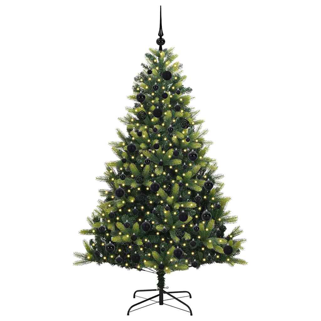 Mesterséges Hajlított Karácsonyfa 300 LED-del Zöld 180 cm