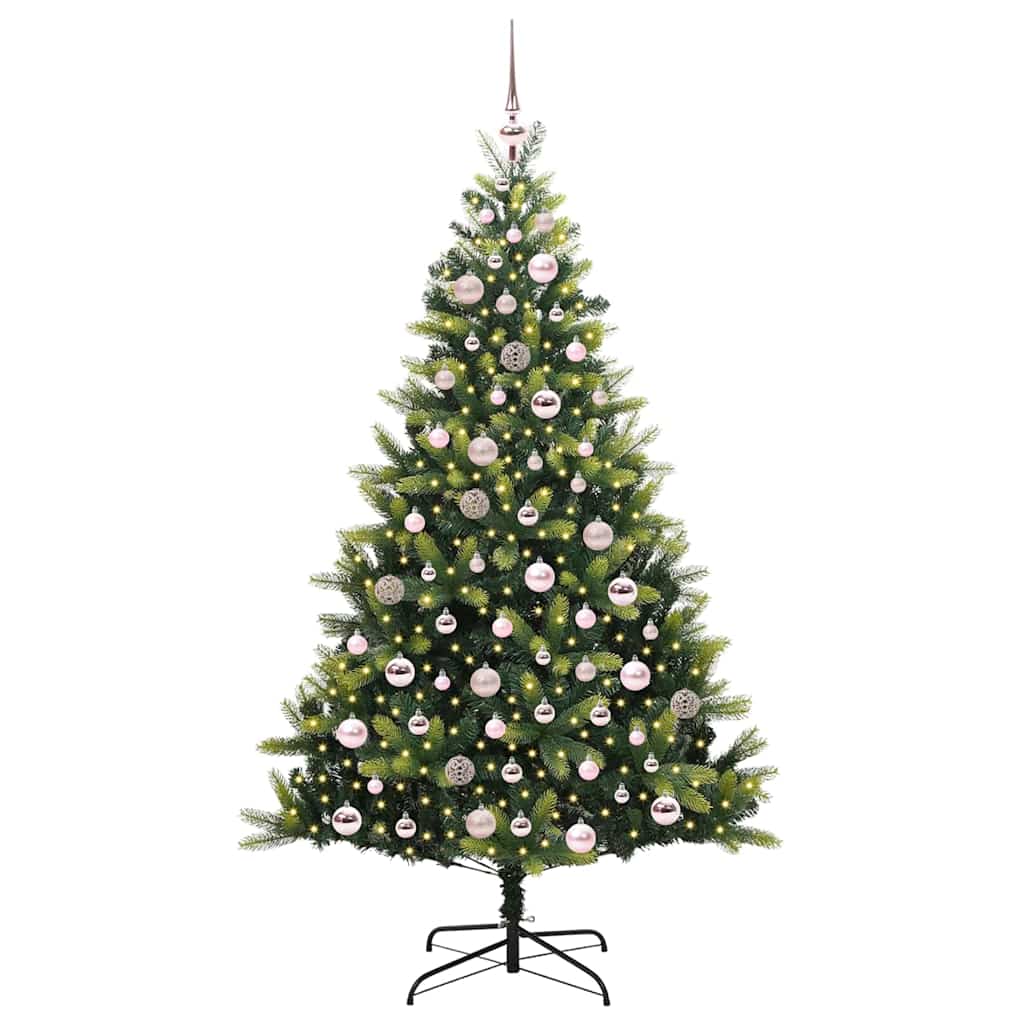 Mesterséges Hajlított Karácsonyfa 300 LED-del Zöld 180 cm