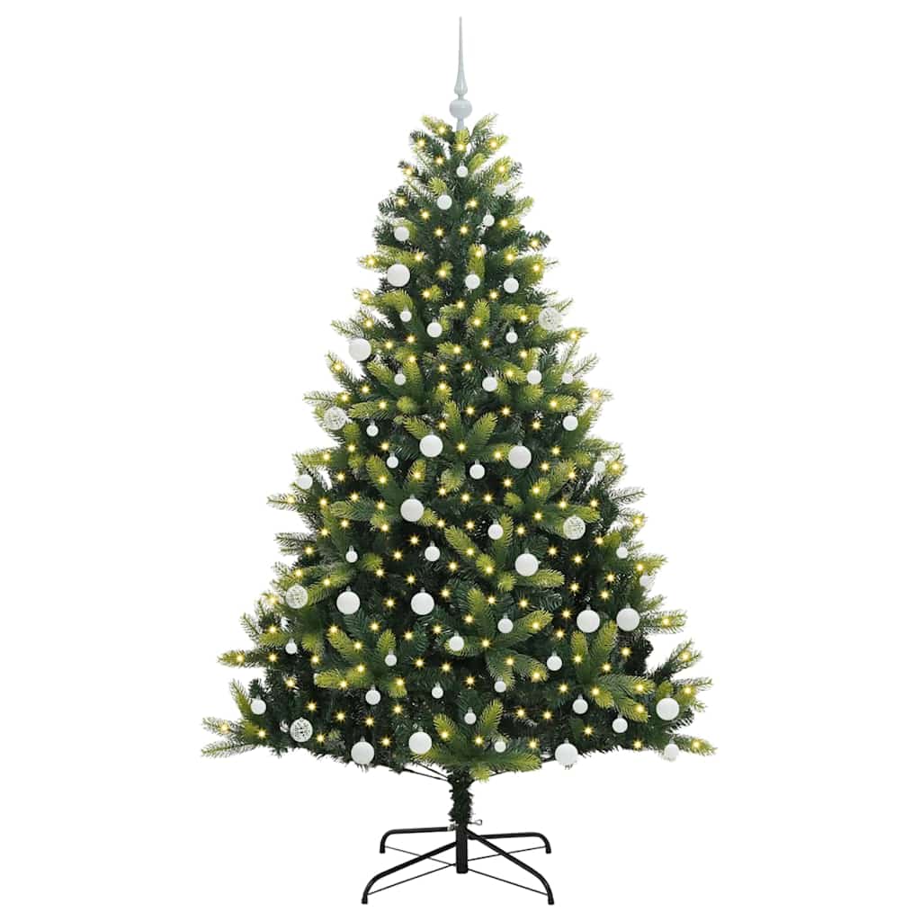 Mesterséges Hajlított Karácsonyfa 300 LED-del Zöld 180 cm