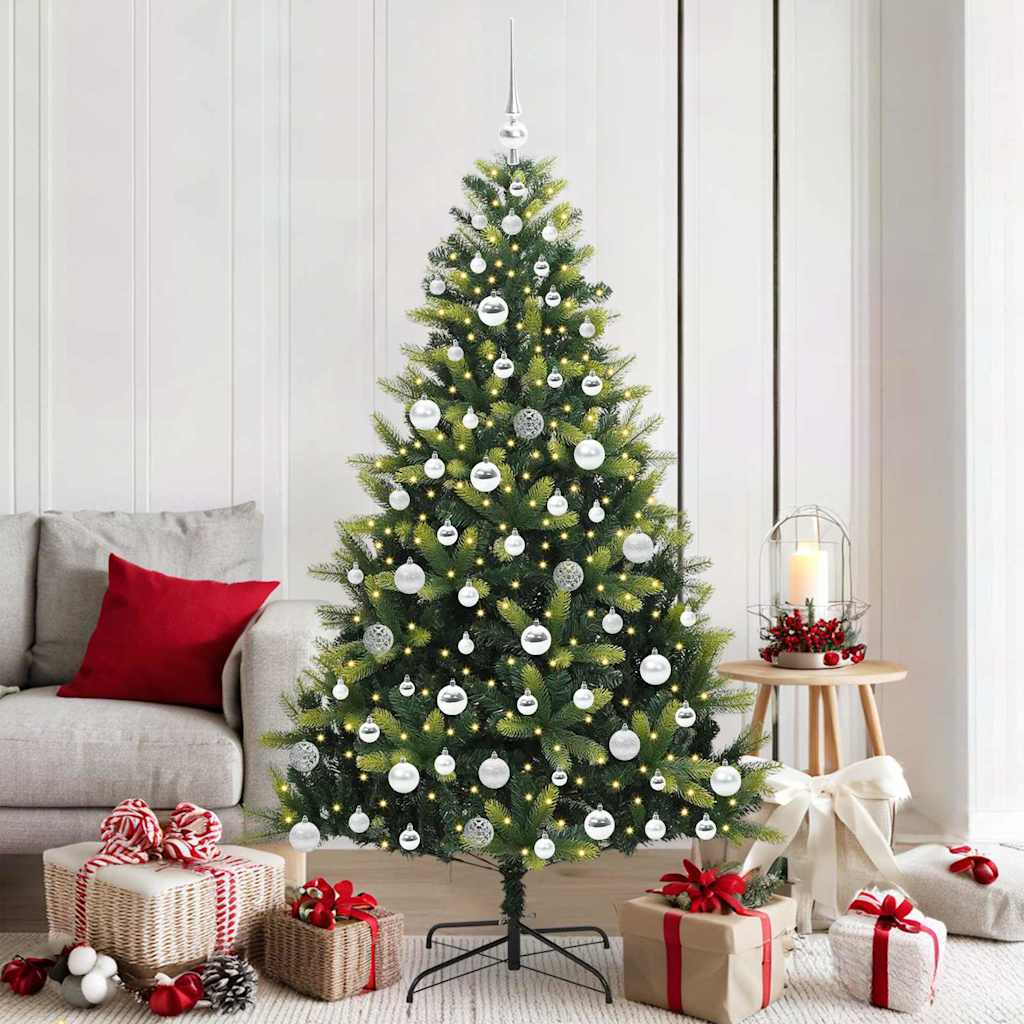 Mesterséges Hajlított Karácsonyfa 300 LED-del Zöld 180 cm