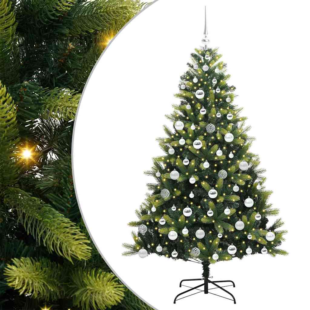 Mesterséges Hajlított Karácsonyfa 300 LED-del Zöld 180 cm