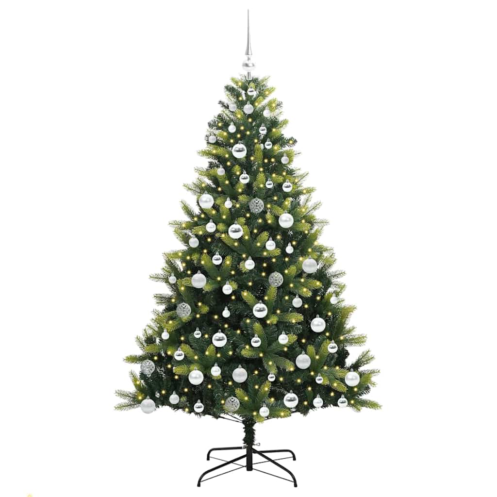 Mesterséges Hajlított Karácsonyfa 300 LED-del Zöld 180 cm