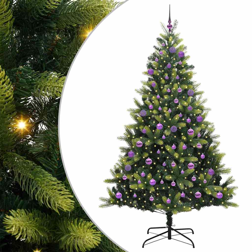 Mesterséges Hajlított Karácsonyfa 300 LED-del Zöld 180 cm