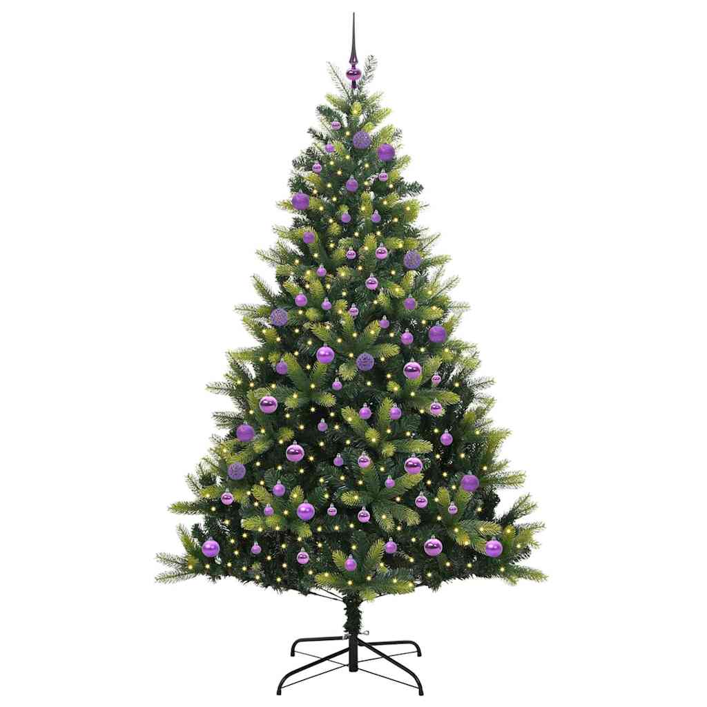 Mesterséges Hajlított Karácsonyfa 300 LED-del Zöld 180 cm