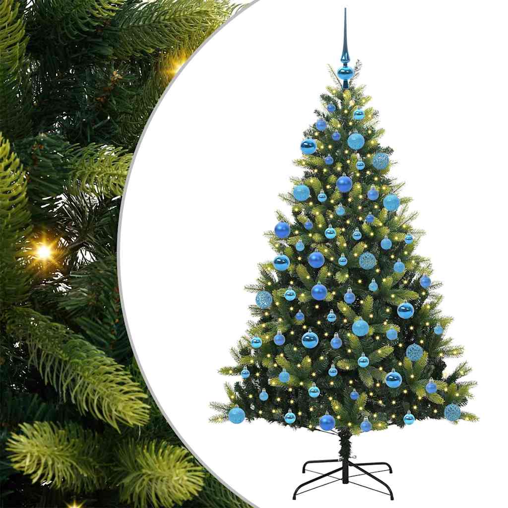 Mesterséges Hajlított Karácsonyfa 300 LED-del Zöld 180 cm