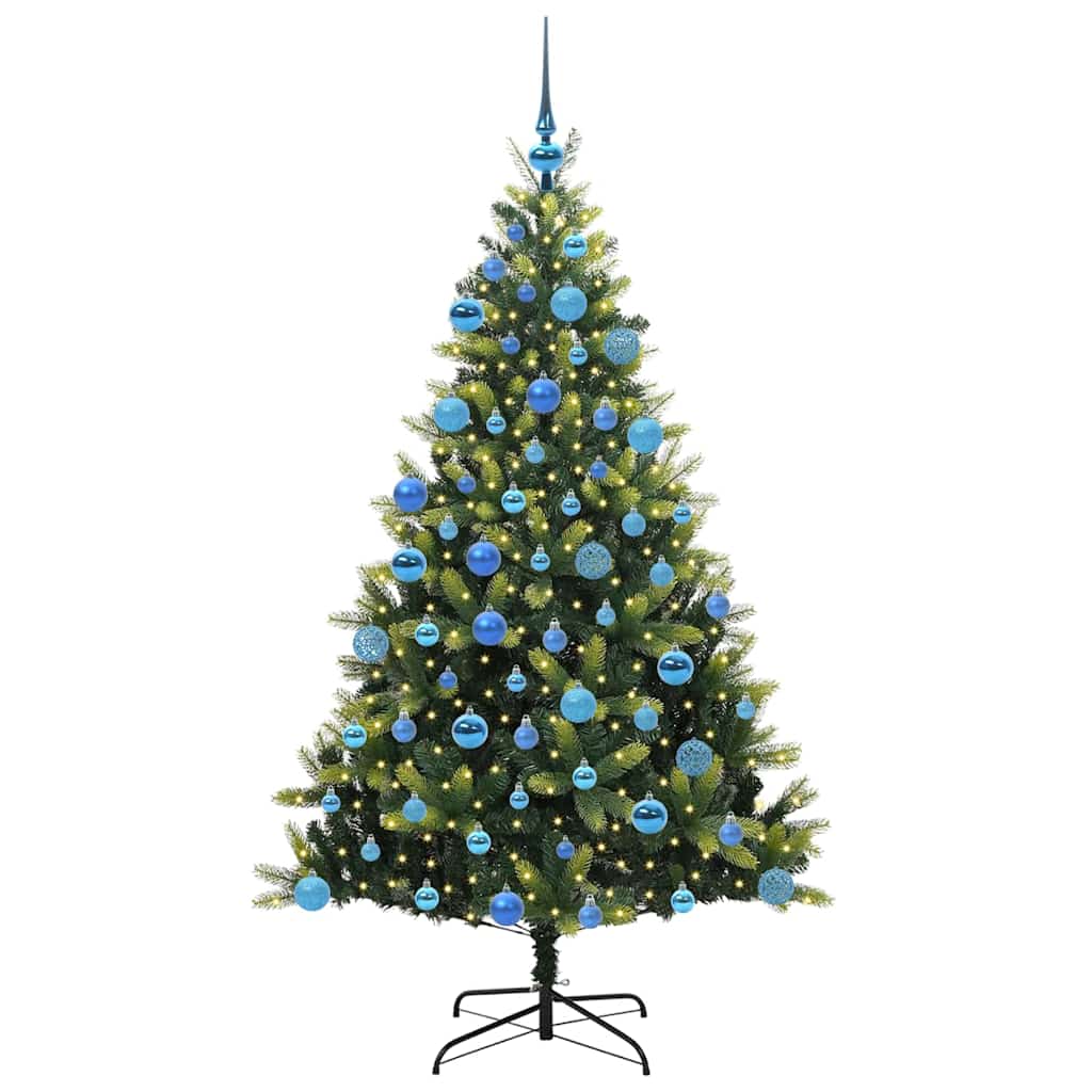 Mesterséges Hajlított Karácsonyfa 300 LED-del Zöld 180 cm