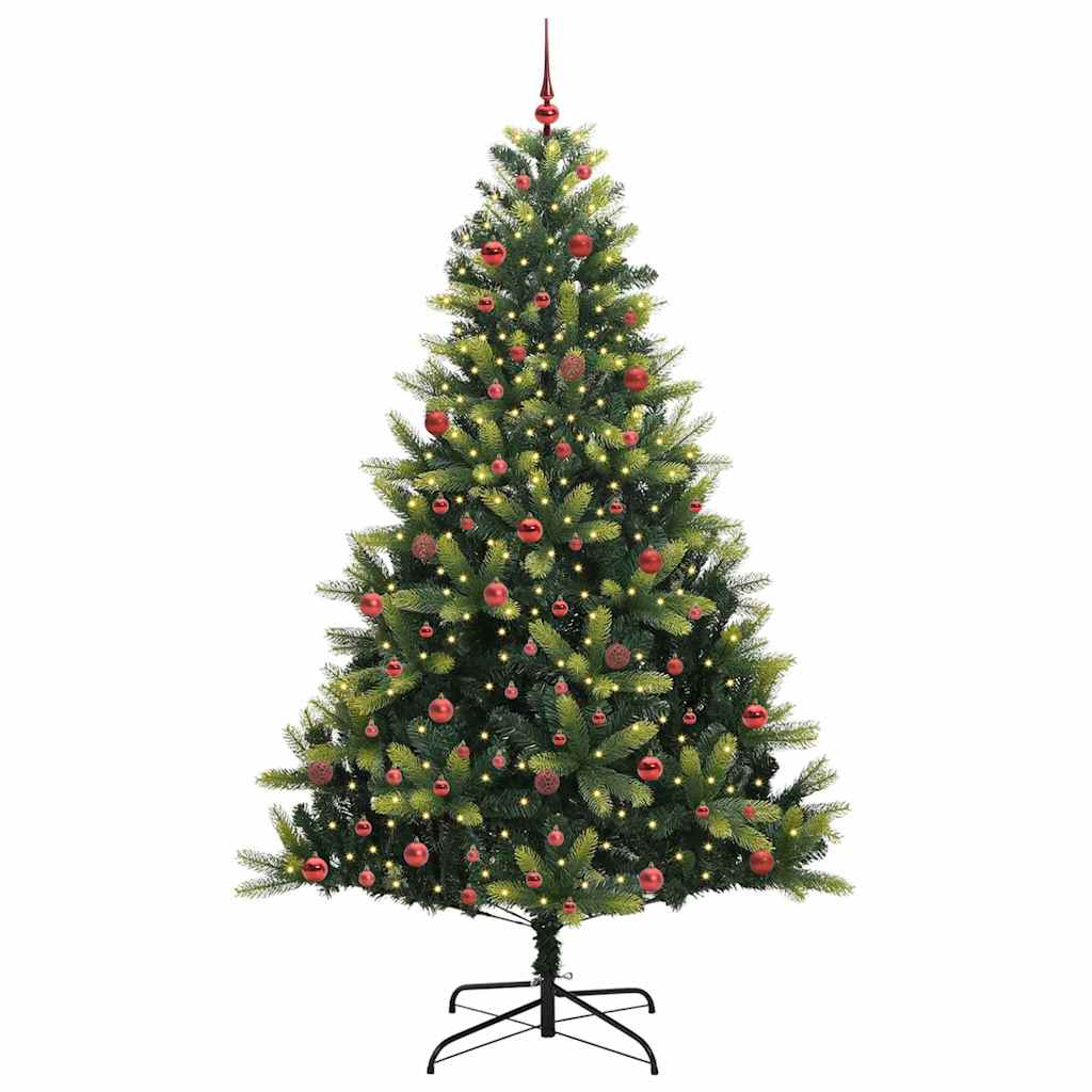 Mesterséges Hajlított Karácsonyfa 300 LED-del Zöld 210 cm