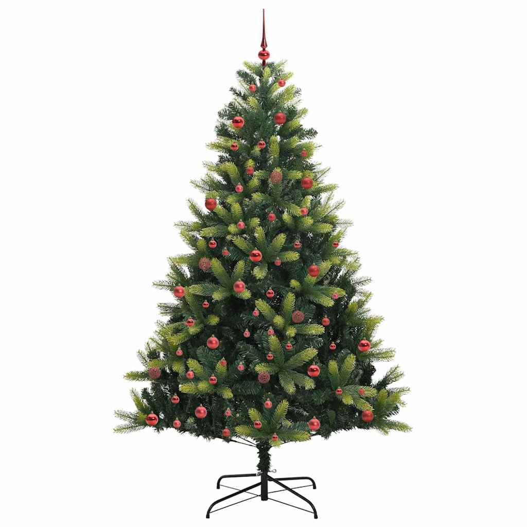 Mesterséges Hajlított Karácsonyfa 300 LED-del Zöld 210 cm