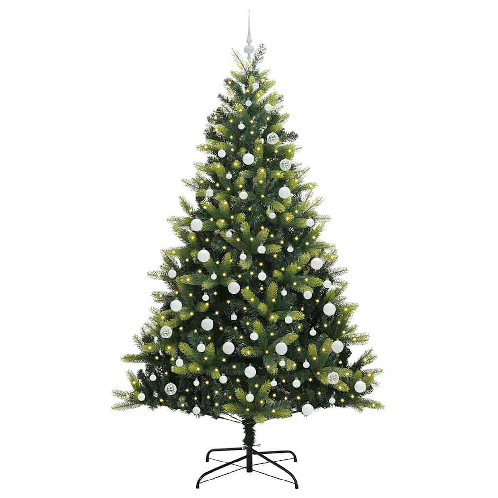 Mesterséges Hajlított Karácsonyfa 300 LED-del Zöld 210 cm