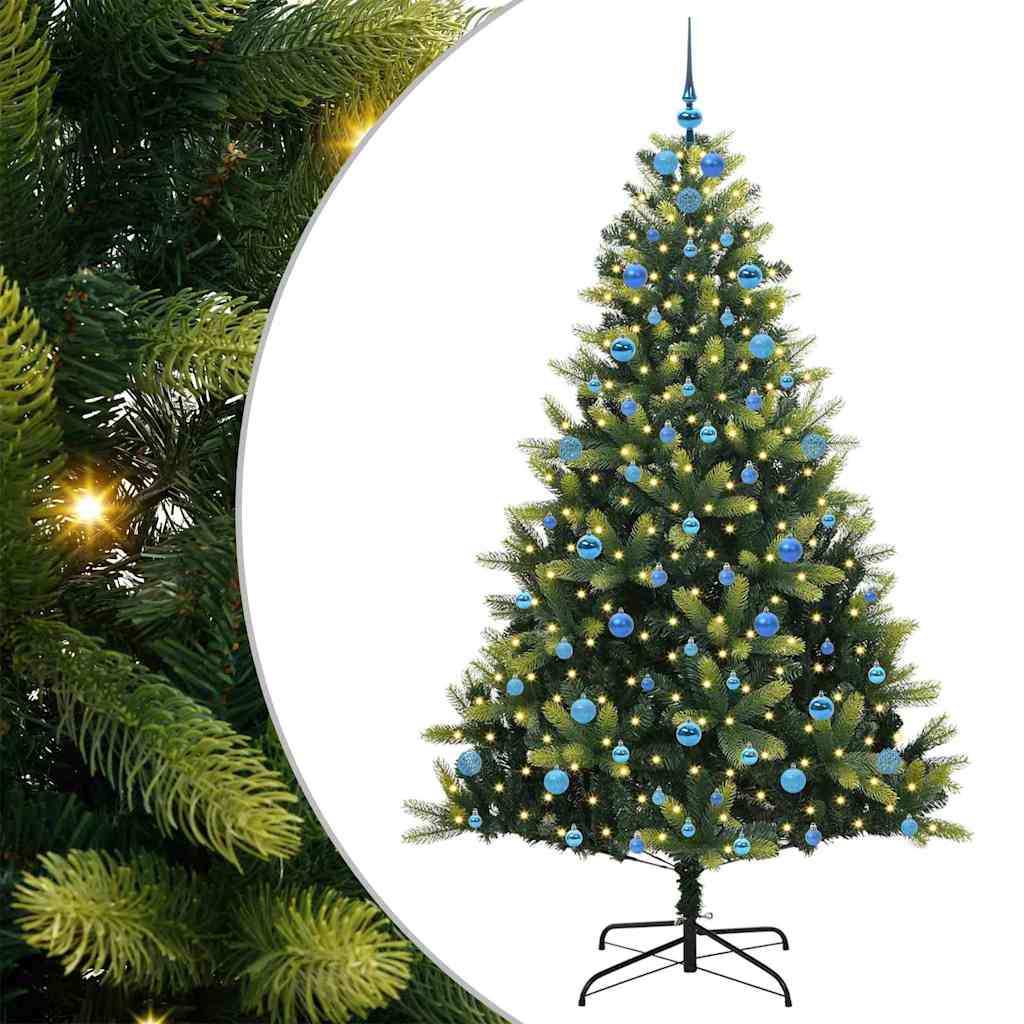 Mesterséges Hajlított Karácsonyfa 300 LED-del Zöld 210 cm