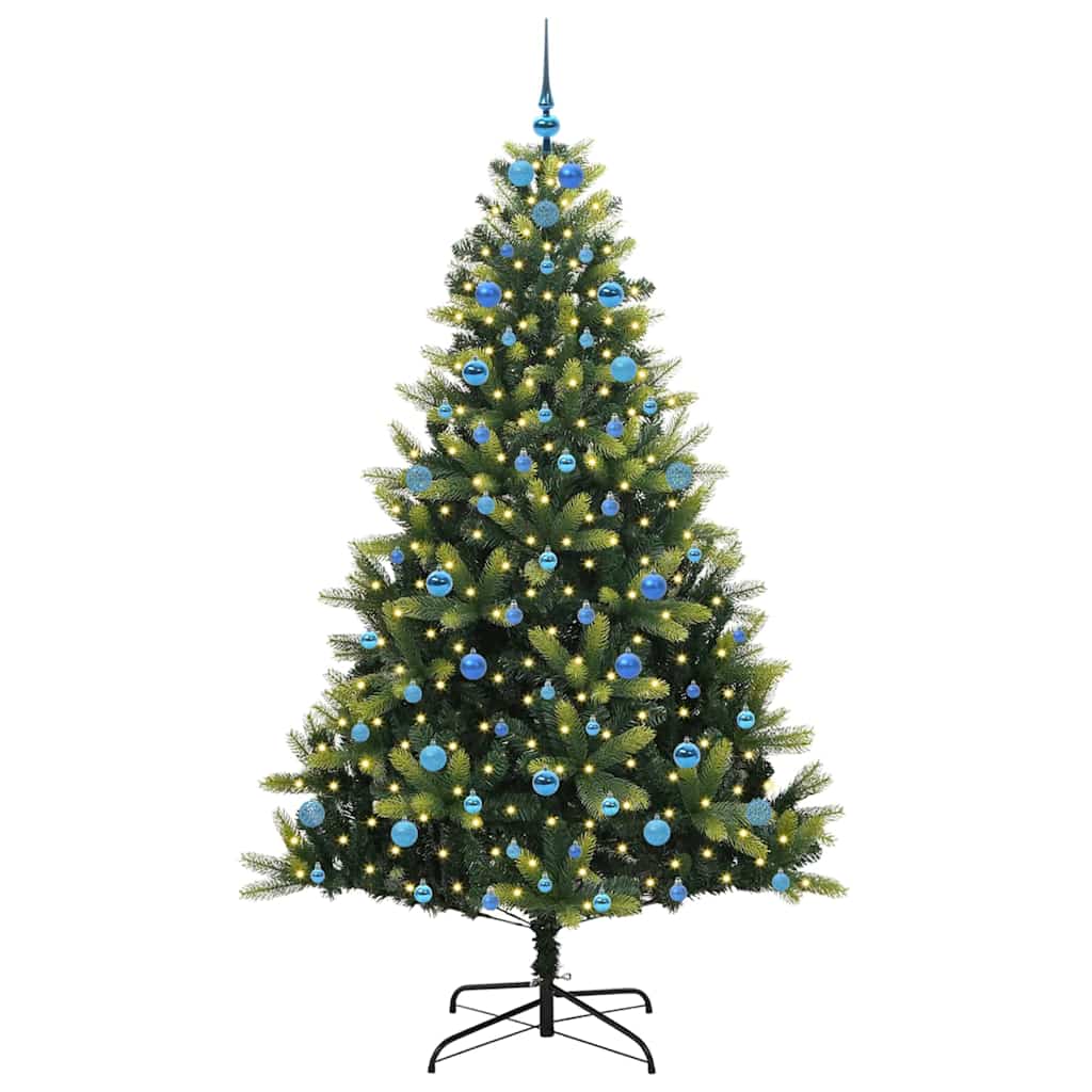 Mesterséges Hajlított Karácsonyfa 300 LED-del Zöld 210 cm