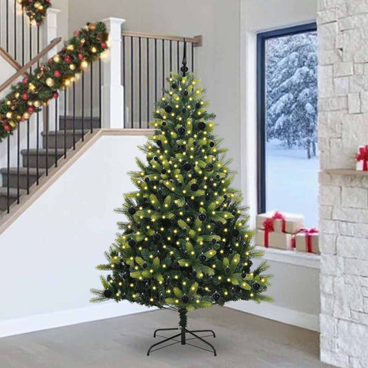Mesterséges Hajlított Karácsonyfa 300 LED-del Zöld 240 cm