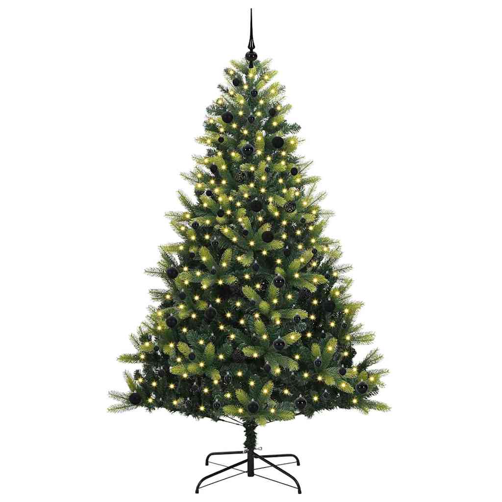 Mesterséges Hajlított Karácsonyfa 300 LED-del Zöld 240 cm
