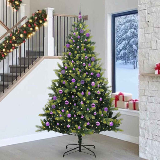 Mesterséges Hajlított Karácsonyfa 300 LED-del Zöld 240 cm