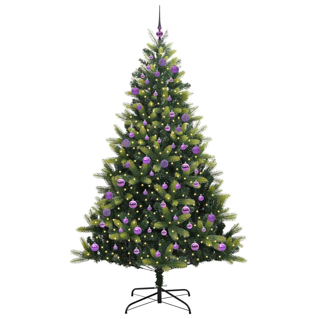 Mesterséges Hajlított Karácsonyfa 300 LED-del Zöld 240 cm